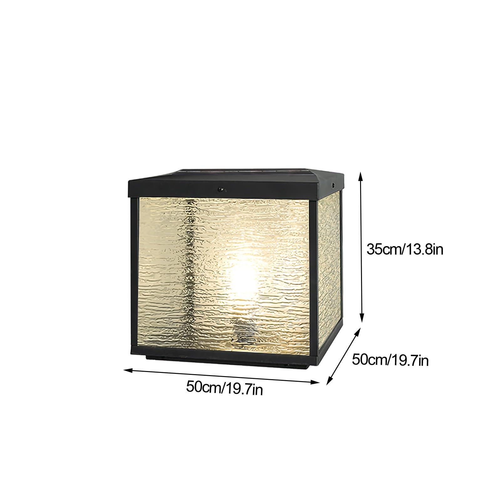 Lampes solaires pour poteaux - Lampes solaires pour terrasse avec télécommande, lampes solaires pour jardin, clôture, jardin, terrasse, couleur unique, 50 x 50 x 35 cm / 19,7 x 19 cm