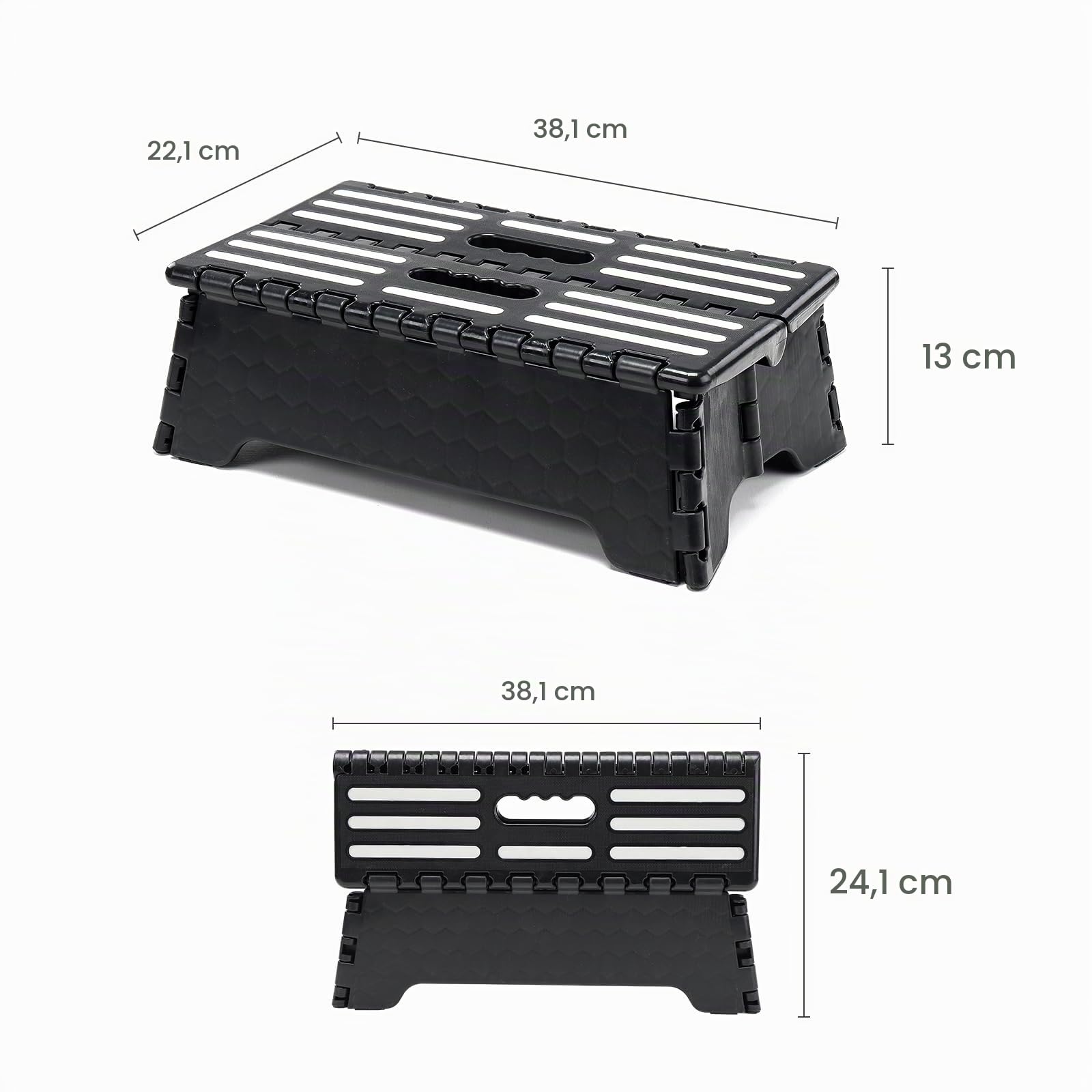 Sgabello pieghevole portatile 38x22x13 cm, sgabello pieghevole portatile step feci per cucina bagno uso da viaggio, antiscivolo sgabello pieghevole per bambini, anziani, disabili
