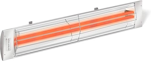 Infratech CD3024SS Dual Element - Calentador eléctrico de patio de 3000 vatios - Serie C, Voltaje: 240, Color final: Acero inoxidable