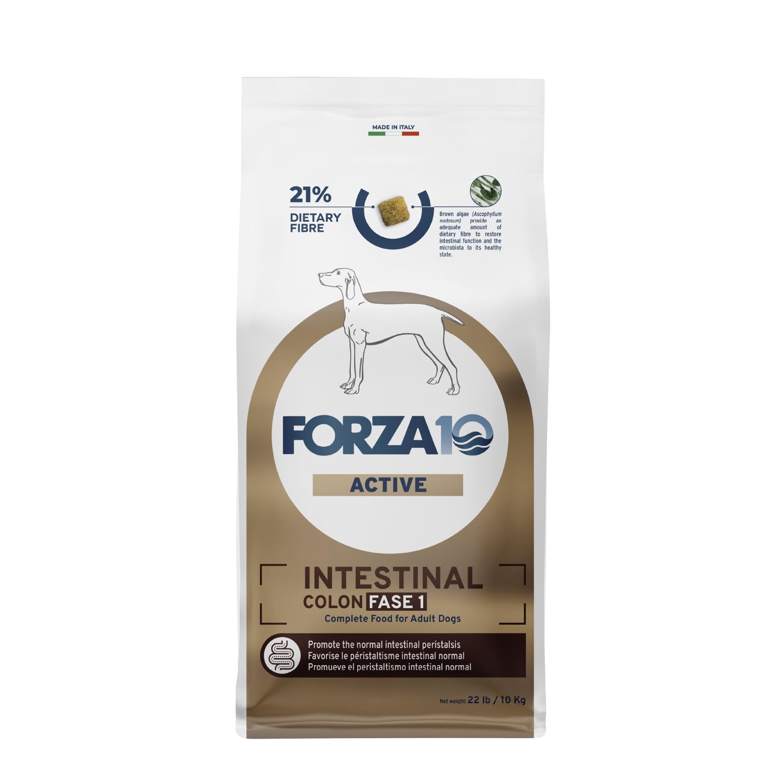 Forza10 - Dog Food, Limited Ingredient Dog Food for Colon and Digestive Support, Non-GMO, Fish Flavor, Made in Italy (22 lb)