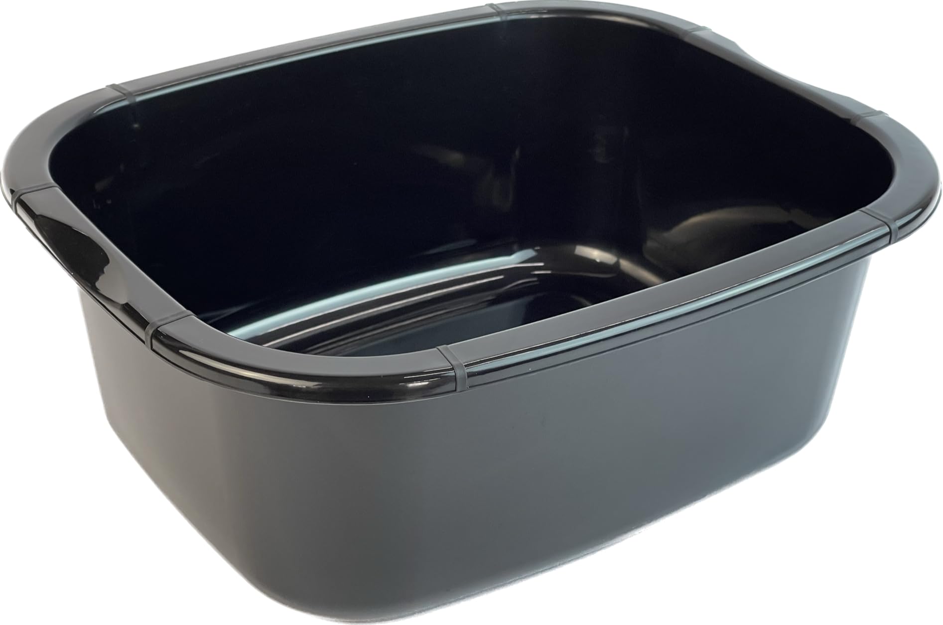 Oceanevo Black Oceanevo® 11 Litres Rectangular Washing Up Bowl Basin Mixing Sink Tidy Organizer Large Plastic Kitchen Portable Dish Washtub (Black)