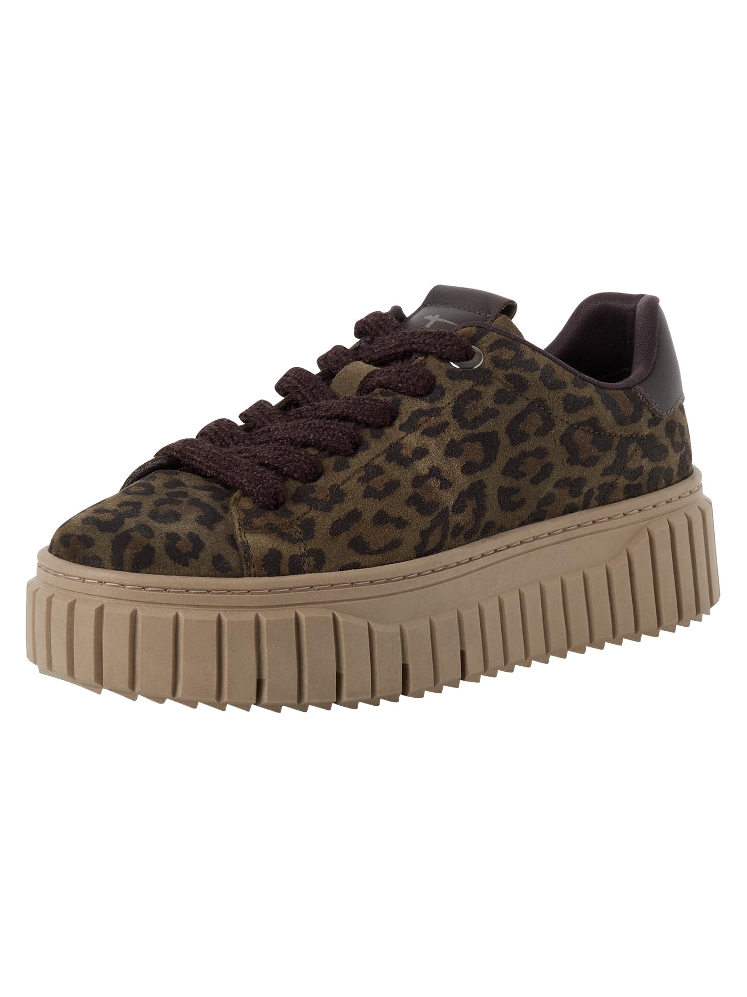 Tamaris Women's Low Flat Trainers, Green (Olive Leopard), 41