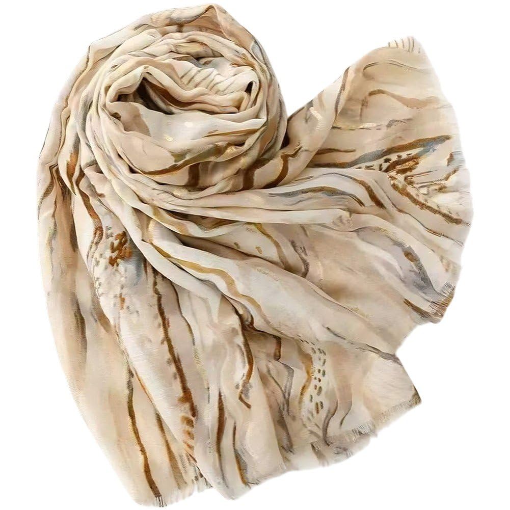 Fituenly Women's Summer Thin Desert Shawl, Sunscreen Scarf Wrap, Beach Chic Shroud Scarf for Travel Evening Party, Lightweight