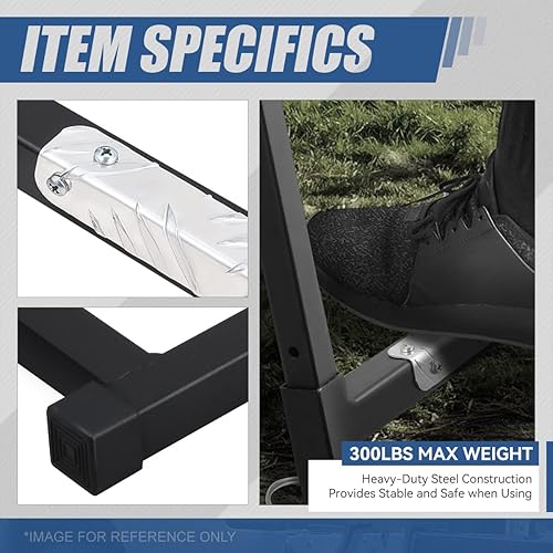 Miniatura 5 de Auto Dynasty Escalera universal plegable para portón trasero, resistente, compatible con camionetas sin obstrucciones, acero, recubrimiento en polvo