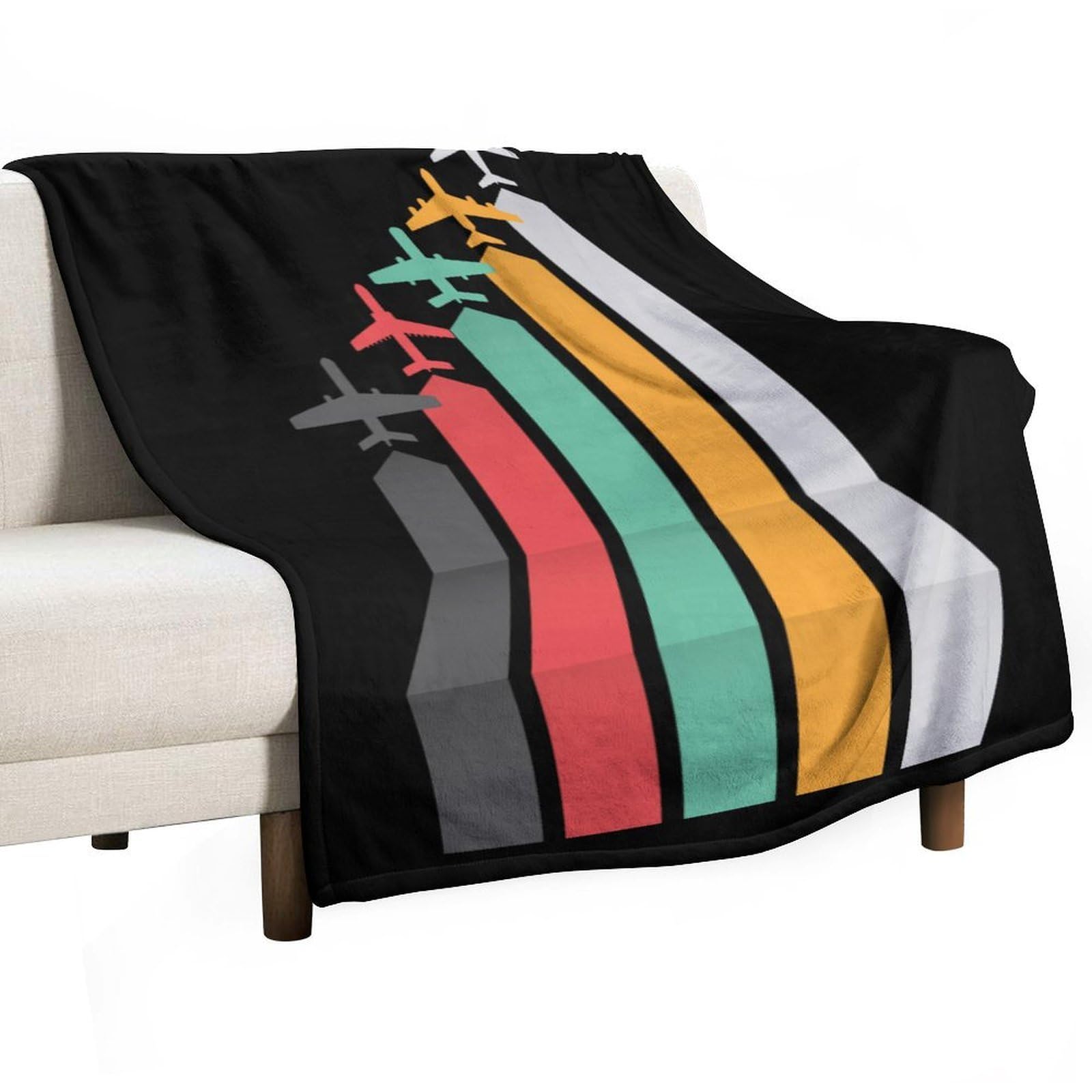 Cgsbngha Style Airplane Flannel Fleece Blanket Lightweight Soft Throw Blankets For Sofa Couch Bed Chair