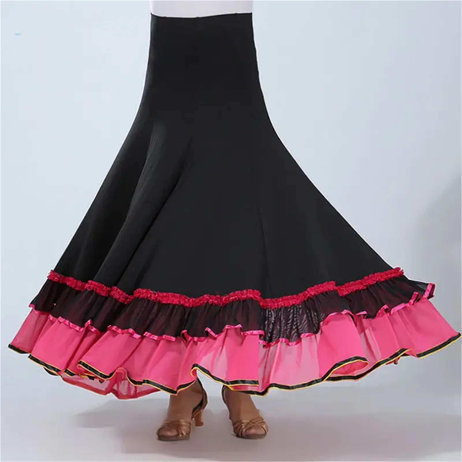 Traje de Baile clásico, Traje Gitano, Vestido Flamenco for Mujer, Faldas con Vuelo, salón, espectáculo Danza del Vientre