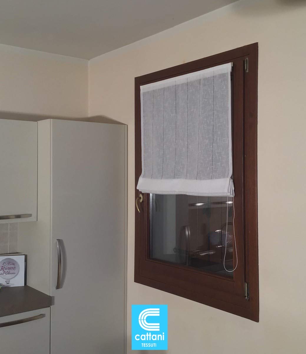 Store Bateau drapé Stores Romains pour fenêtre et Porte-fenêtre - Confection sur Mesure - Largeur aux Choix (30,35,40,45,50,55,60,65,70,80,et90 cm) 35X225 cm Blanco Naturale (80x135 cm lxh)