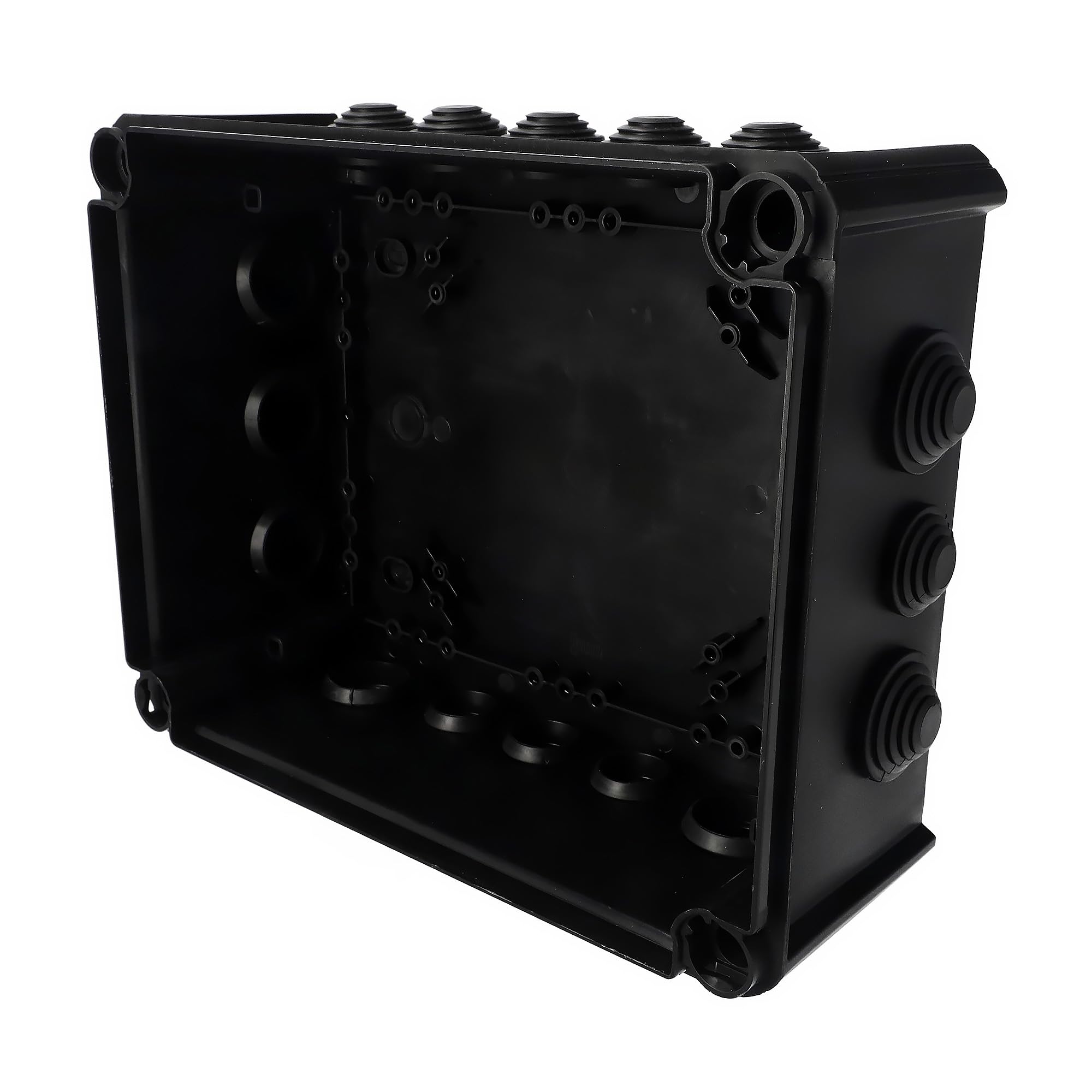 EDO Set 10x Scatola da Parete IP44 Impermeabile 240x190x95 mm Nera | Resistente ai UV, Senza Alogeni – Scatola di Derivazione con Pressacavi e Coperchio a Vite Interno/Esterno
