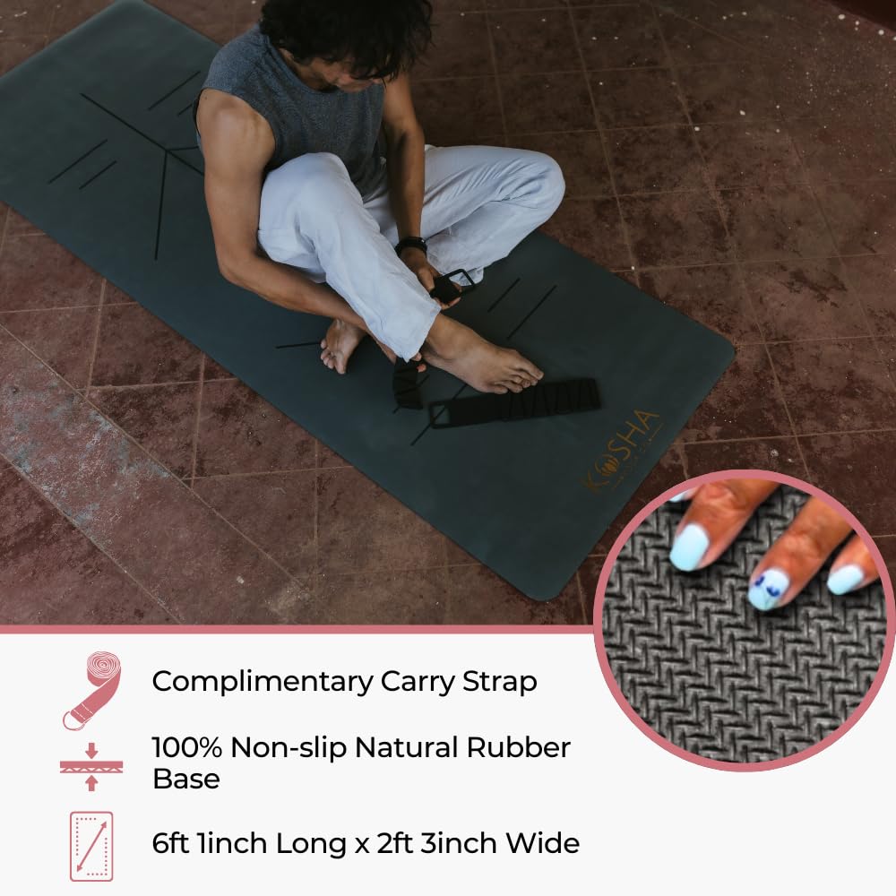 Kosha Yoga Co Pure Align Yoga Mat β 6.5mm (Pine) 4