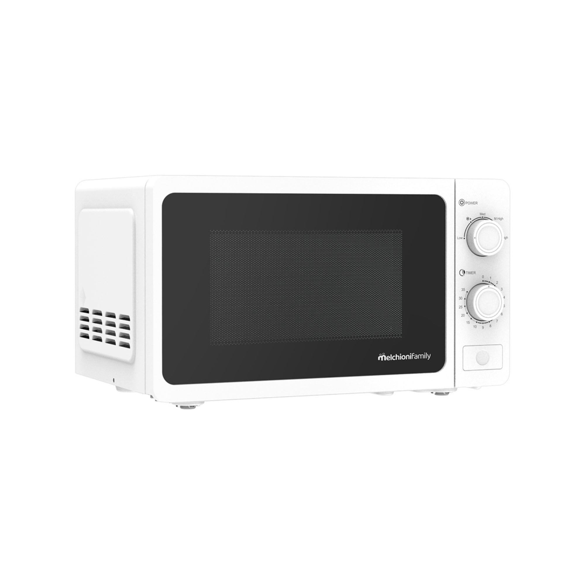 Melchioni Family Forno Microonde con Grill 20L, ONDA, Multifunzione, 800W, Regolazione Manuale, Funzione Grill, Timer 1-35 Min, Dimensioni 45,1x31,9x25,4 cm