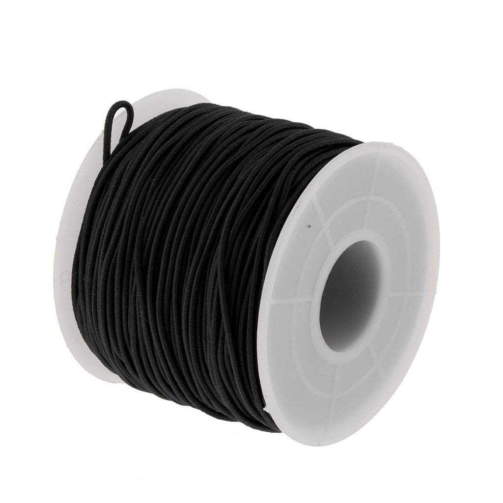 U-K Women's Black 40/50 Meters Stretch Elastic Cord Wire Rope Bracelet Necklace String Bead - 0.8Mm, About 40 Meter Cost-Effective
