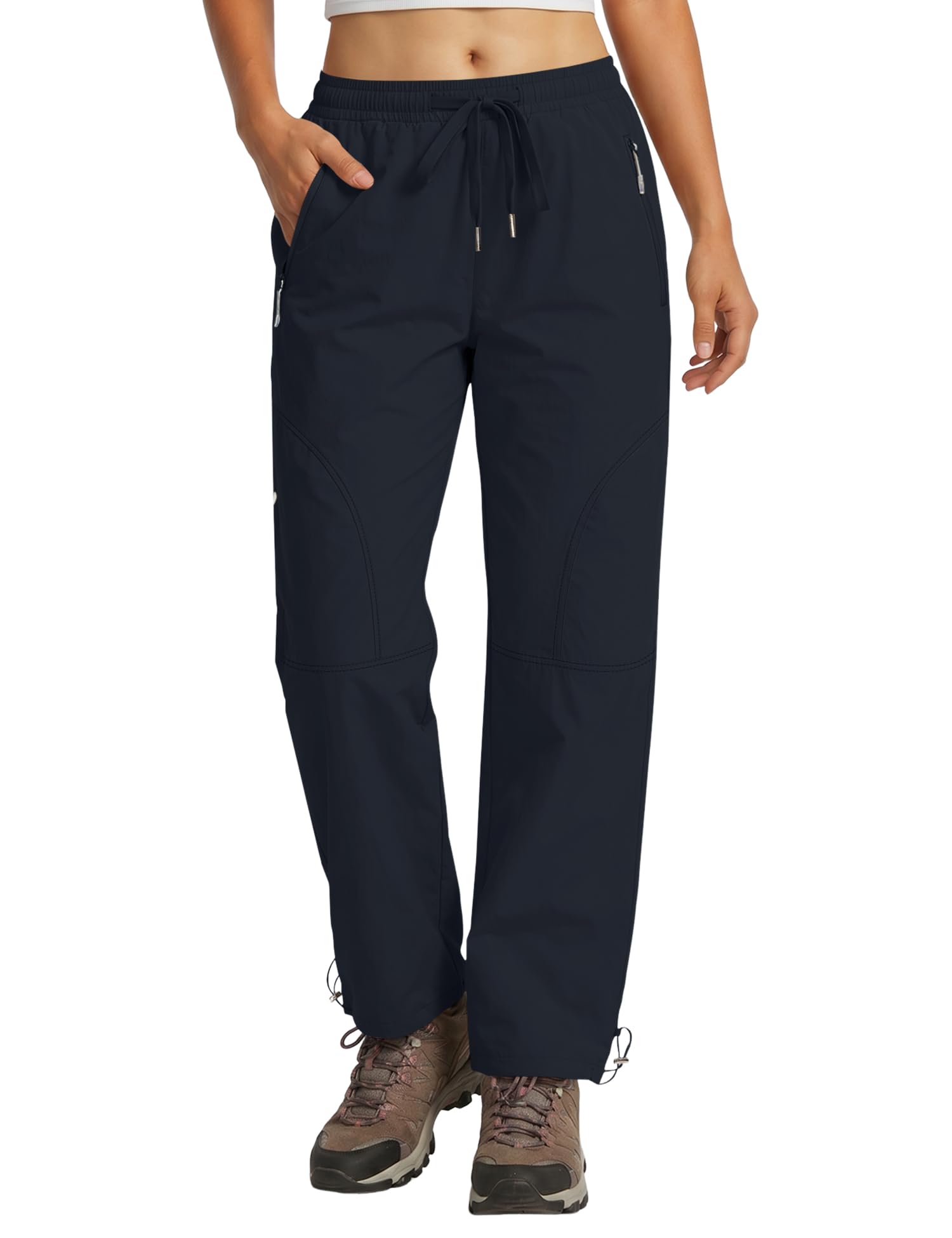 Rapbin Wanderhose Damen Outdoorhose Leicht Schnelltrocknend Atmungsaktiv Trekkinghose Funktionshose Sommer mit Reißverschlusstaschen