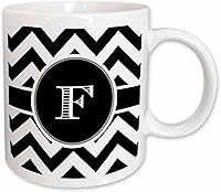 Vista 12 de 3dRose "Black And White Chevron Monogram Initial F" - Taza roja de dos tonos, 11 onzas, negro/blanco/rojo