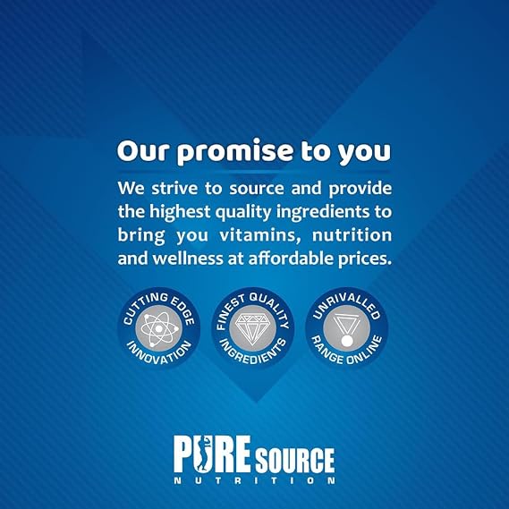 Pure Source Nutrition 100% Vegan Pea Protein Isolate 1000g 1Kg Natural Unflavoured Vegetarian Protein Powder Shake for Superfood Supergreens Dairy Free Shakes by PSN