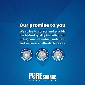 Pure Source Nutrition 100% Vegan Pea Protein Isolate 1000g 1Kg Natural Unflavoured Vegetarian Protein Powder Shake for Superfood Supergreens Dairy Free Shakes by PSN