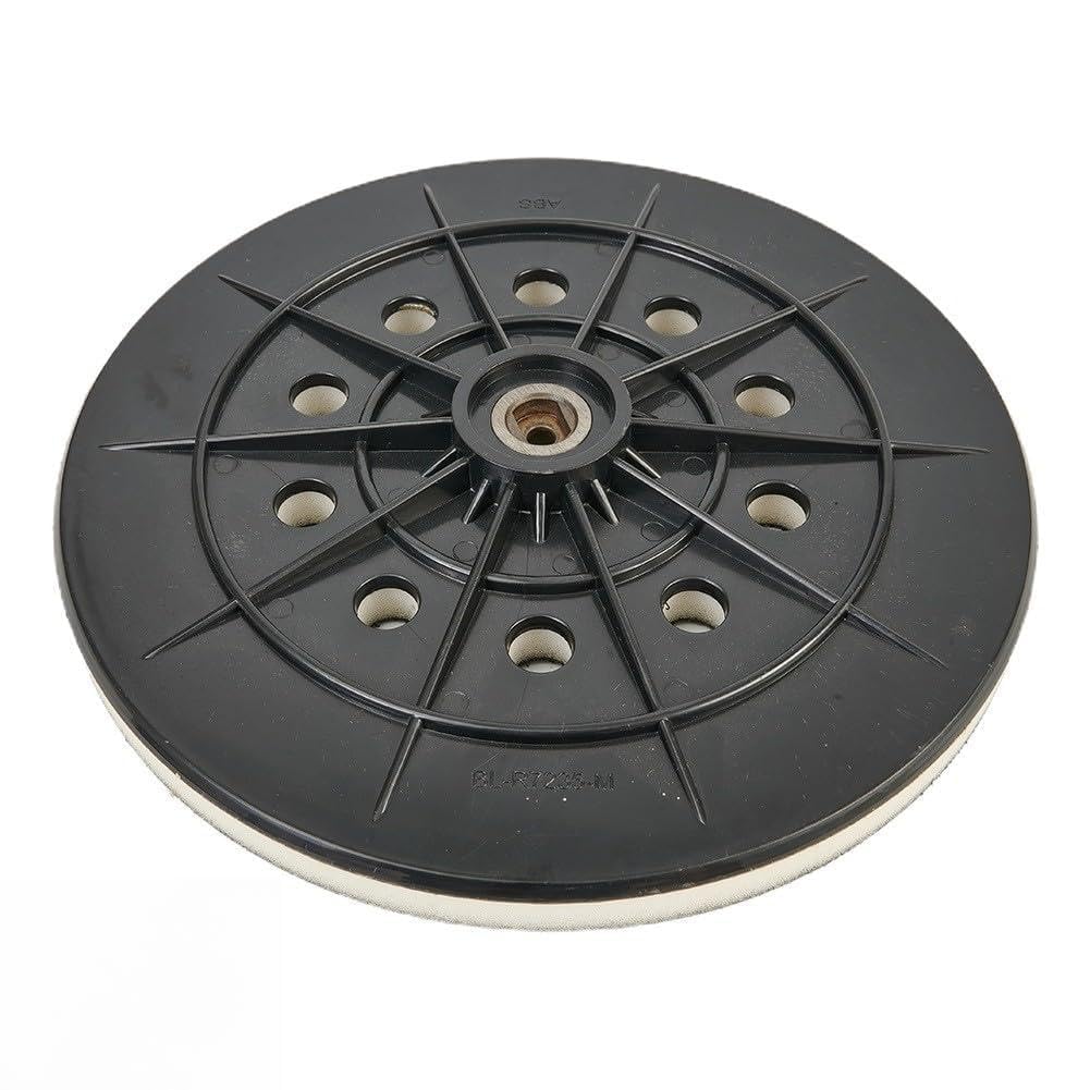 Platorello per levigatrice per cartongesso, 9 pollici, 215 mm, 10 fori, gancio e anello, in schiuma morbida, con disco abrasivo da 6 mm