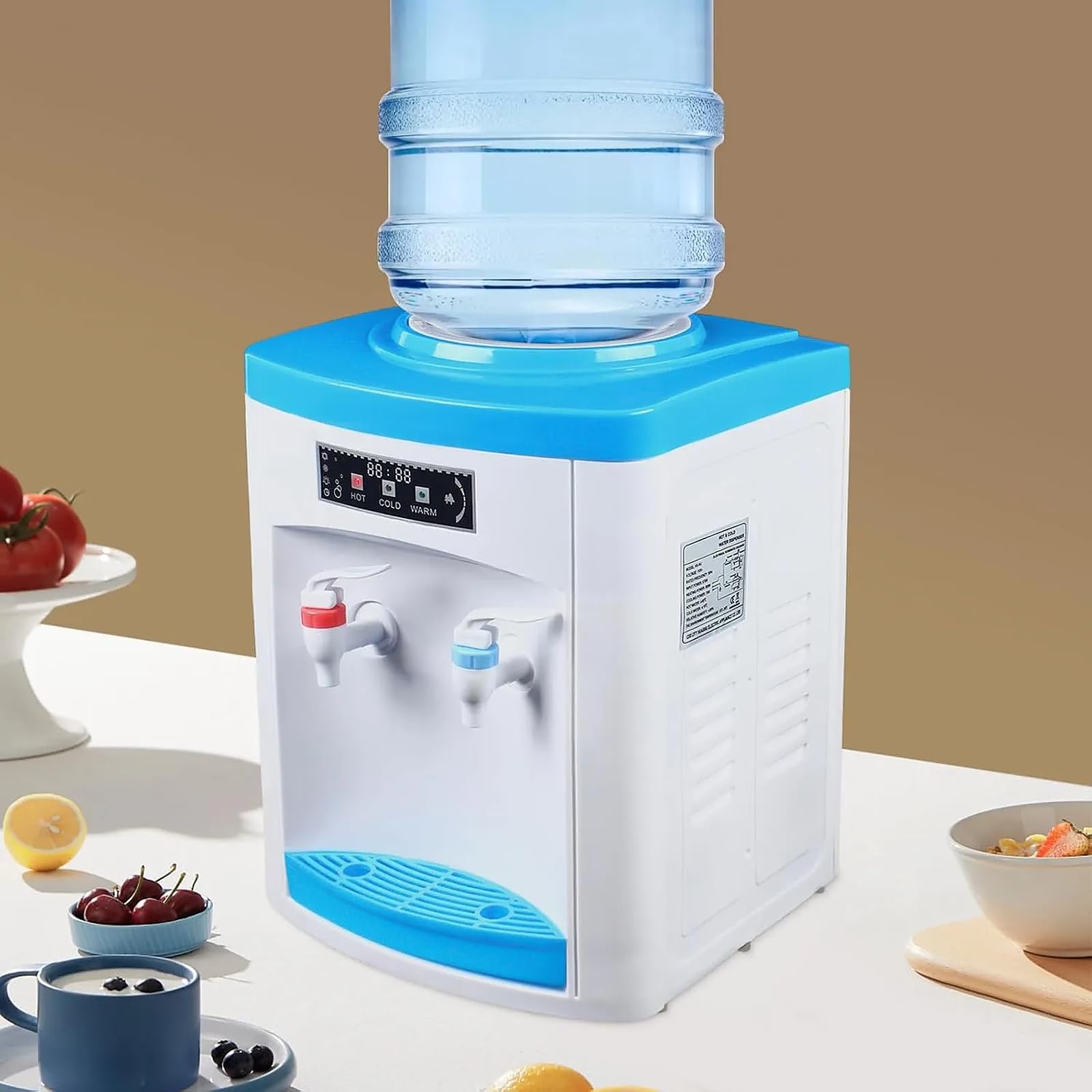 Dispensador de agua fría y caliente eléctrico 550 W para garrafas 4,5–18,9 L – compacto de mesa (sin cubo)