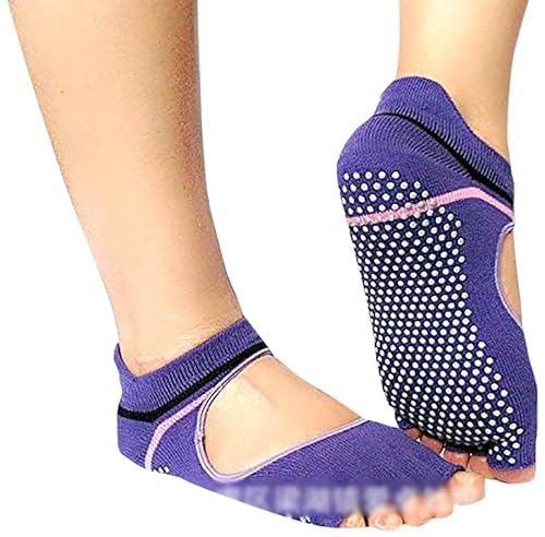 ZooooM ヨガ ダンス に 滑り止め 5本指 スポーツ ソックス 靴下 (C タイプ/パープル) ZM-YS2419-CPP