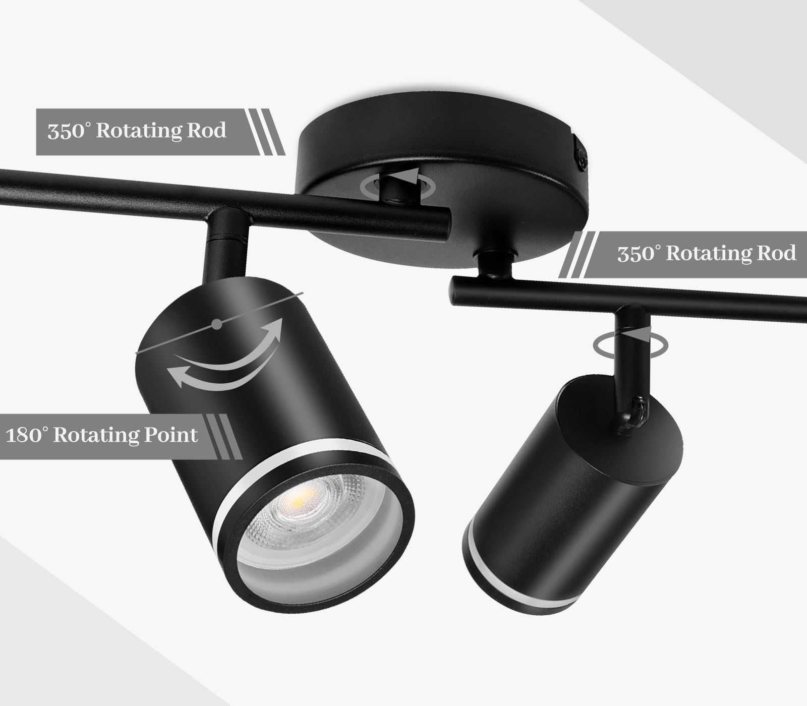 GeyouLux Faretti Da Soffitto Orientabili 2 Luce - Plafoniera LED Moderna Per Cucina E Soggiorno, Bianco