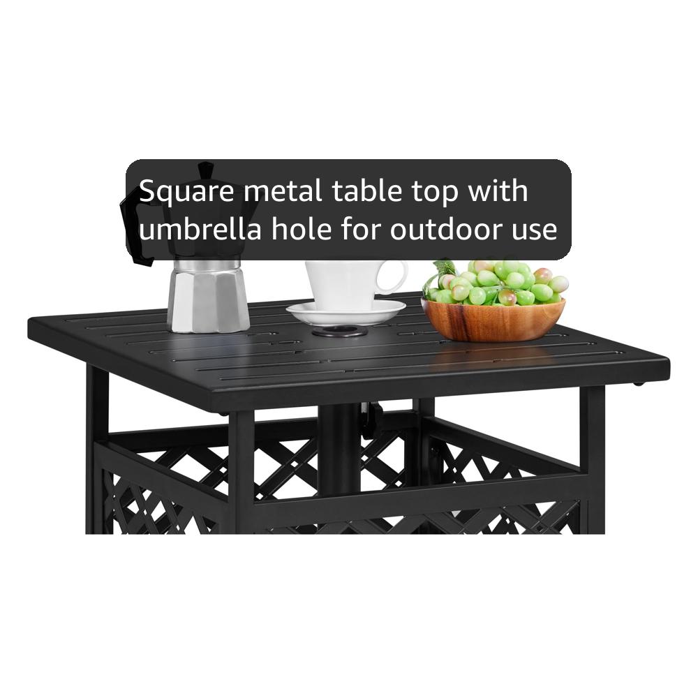 Amazon.com : Yaheetech Outdoor Side Table with Umbrella Hole