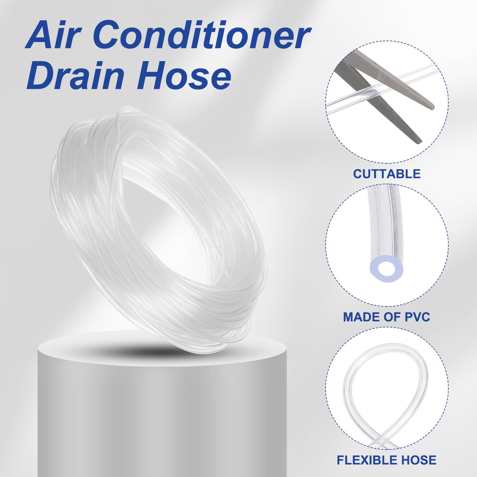 PATIKIL 20M Air Conditioner Drain Hose 2mm ID x 4mm OD Leakproof PVC Clear Universal AC Drain Hose Pipe Replacement for Mini-Split Window AC Unit Parts Irrigation Washing Tube - Image 3