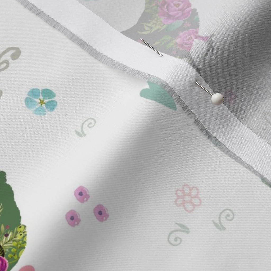 Spoonflower Fabric - Patchwork Pink Floral Flowers Country Hen Chicken Shabby Chic Printed on Organic Cotton Sateen Fabric by The Yard - Sewing Quilting Apparel Home Decor