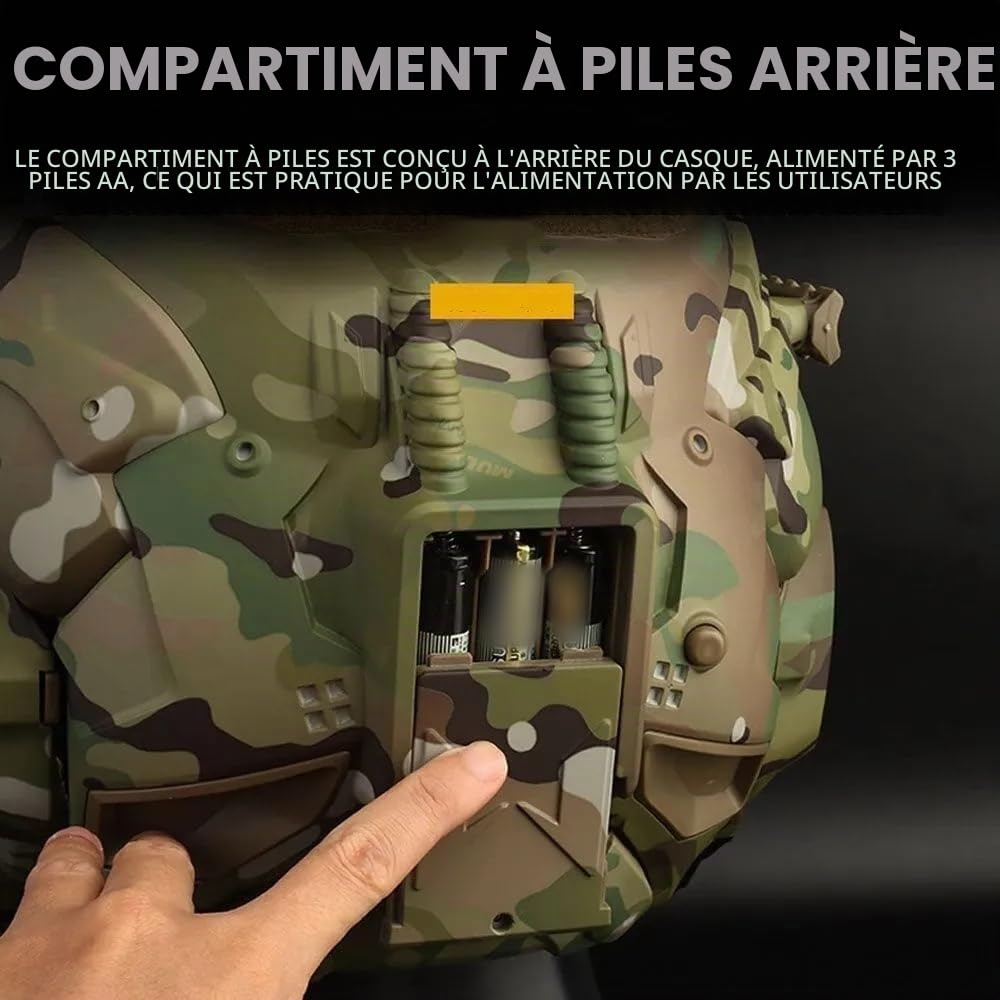 ACEXIER Casque Tactique Airsoft Casque intégré Anti-buée Ventilateur Assaut Masque Amovible Paintball Airsoft Équipement Protection Casque
