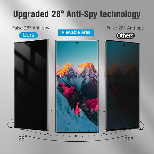 Miniatura 3 de Protector de pantalla de privacidad para Galaxy Note 10 Plus y protector de lente de cámara, vidrio templado de cobertura completa 3D, dureza 9H,