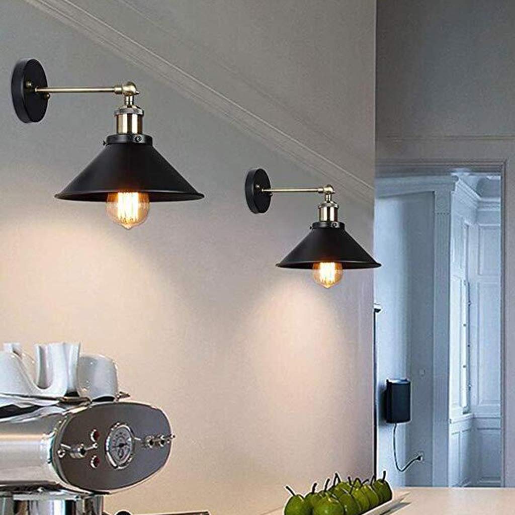 Retro Wandleuchte E27 Wandlampe Mit Kabel Für Steckdose Schwarz Modern Einstellbarer Abstrahlwinkel Flurlampe Innen Mit Schalter Bettlampe Wohnzimmer Treppenhaus Schlafzimmer Innenbeleuchtung
