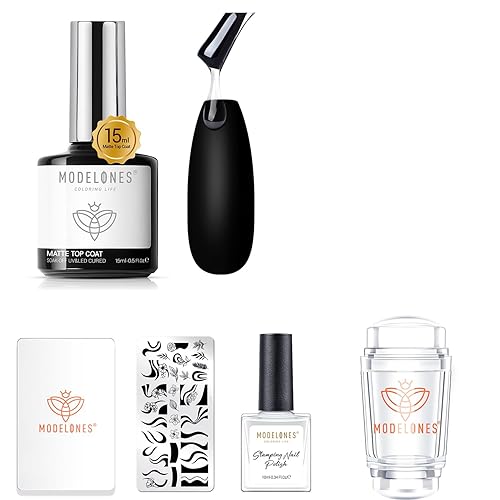 modelones Capa superior de gel con sello de uñas de punta francesa