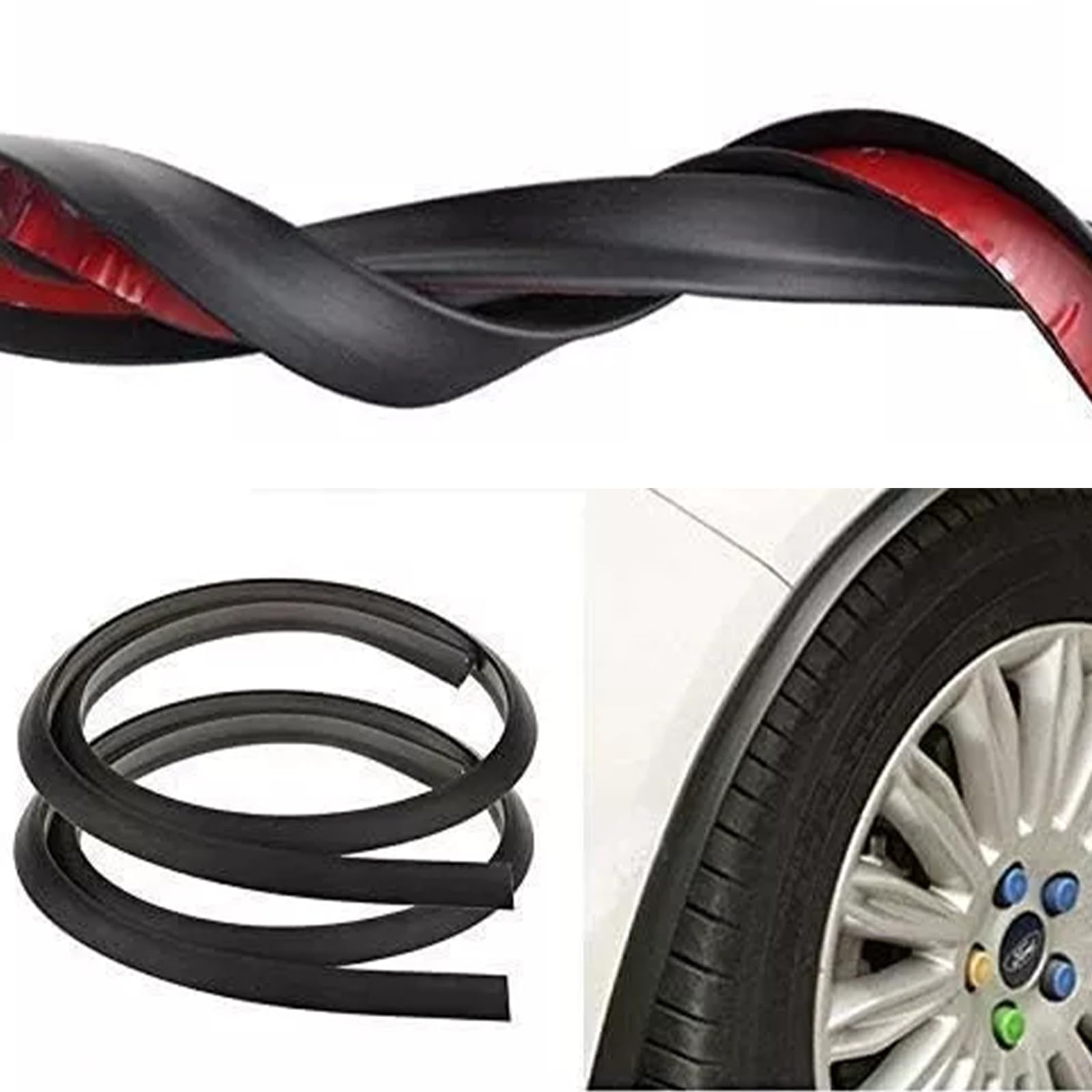 Parafanghi universali 1,5 m x 4,5 cm per auto, forma a fiocco, protezione e decorazione, 2 pezzi