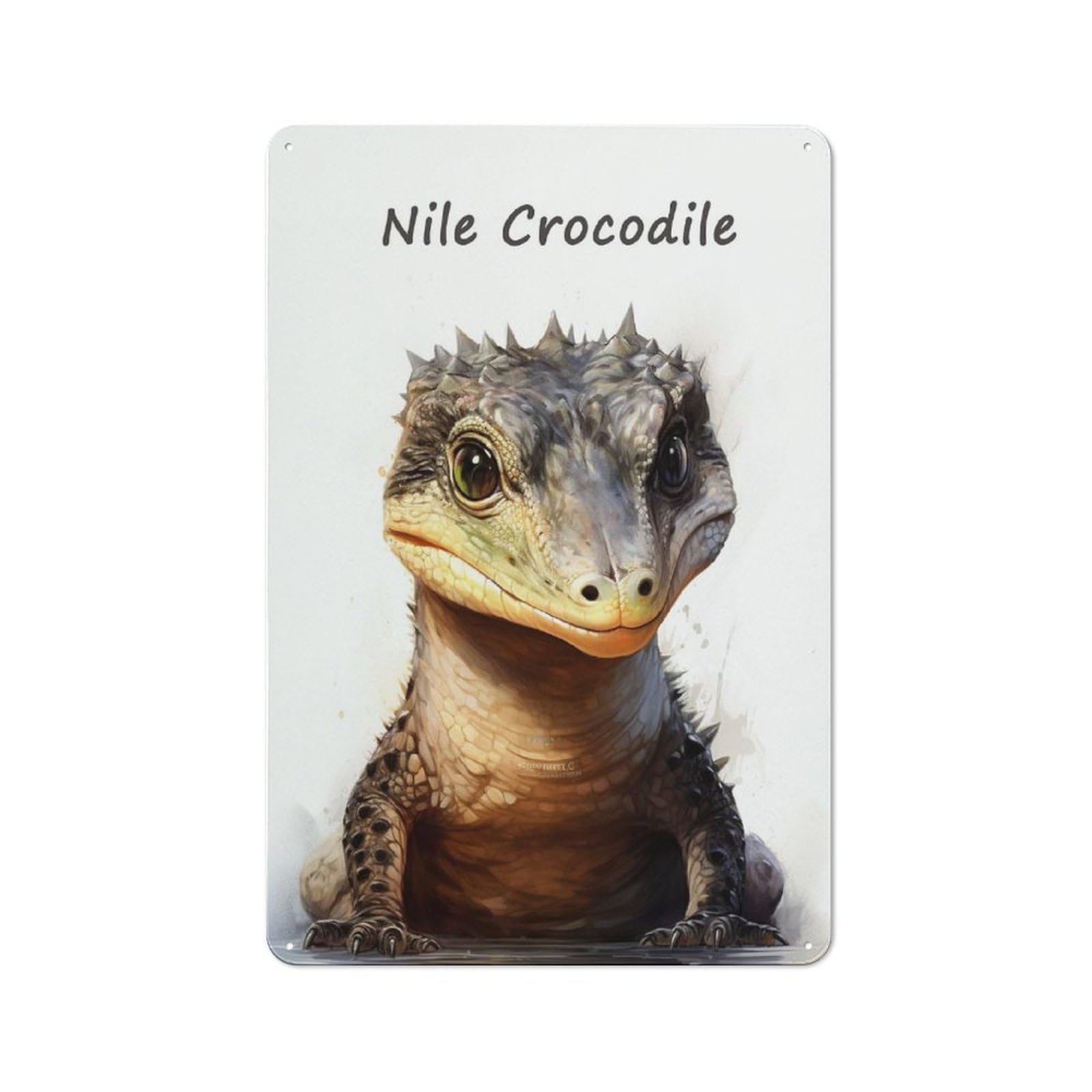 Junmoney Nile Crocodile Animal Tin Sign 30X20cm For Pub Or Café, Retro-Style Wall Decor, For Garage, Workshop And Man Cave Decoration