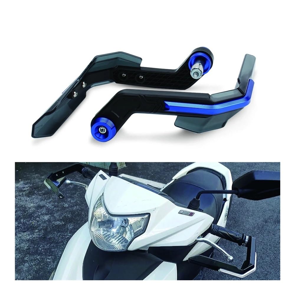 Protectores de Manillar universales a Prueba Viento 7/8 "para Motocicleta, Scooter, Protector Palanca Freno con Refuerzo Aluminio(Sliver)