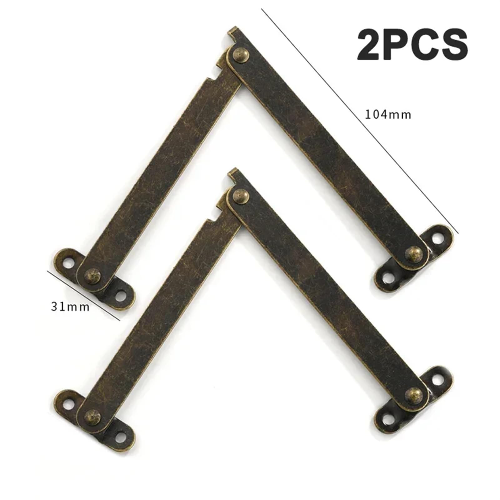 2 Sets Deckelstützscharniere bleiben antike Bronzen Eisen Dekor Scharnier Box Möbelbeschläge Schranktür Küchenmöbelbeschläge(359-M-1)