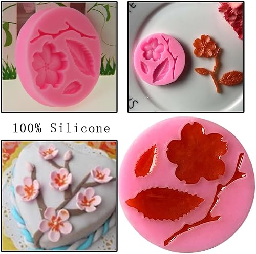 Miniatura 3 de 6 moldes en forma de flor de durazno para plantas, flores, hojas, fondant, herramientas de decoración de pasteles, moldes de caramelo de chocolate,