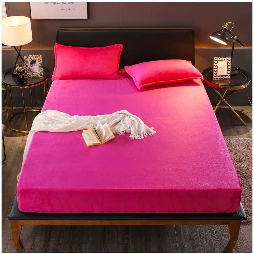 Drap-housse en flanelle anti-glisse avec poche profonde de 11" pour matelas épais