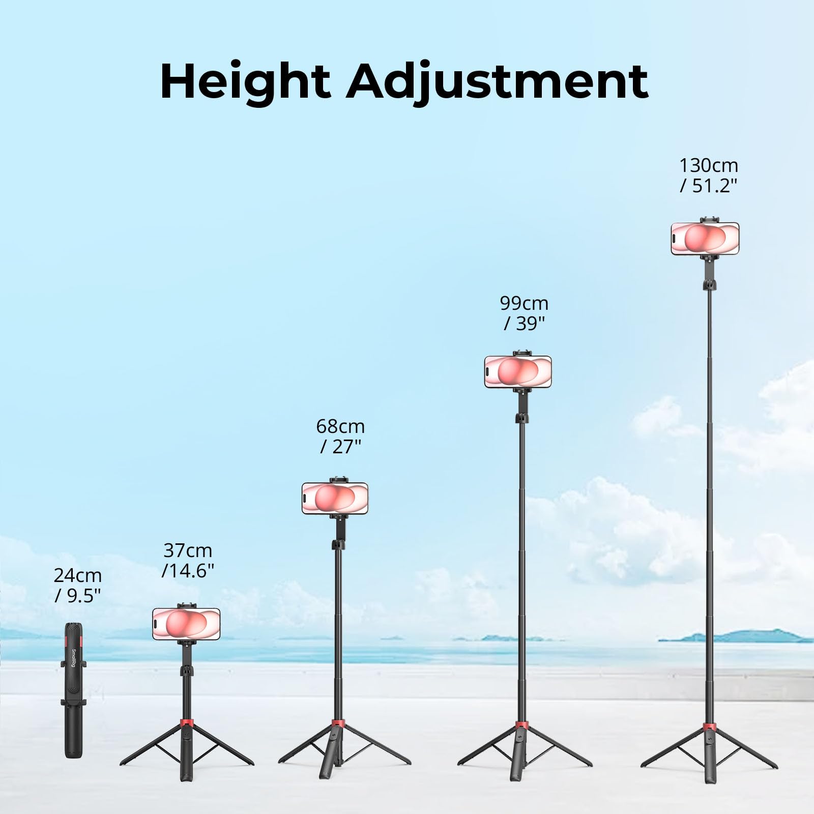 Treppiede Per Telefono SMALLRIG 170 Cm | Con Telecomando, Pieghevole E Regolabile - Per Video E Selfie - Foto 9