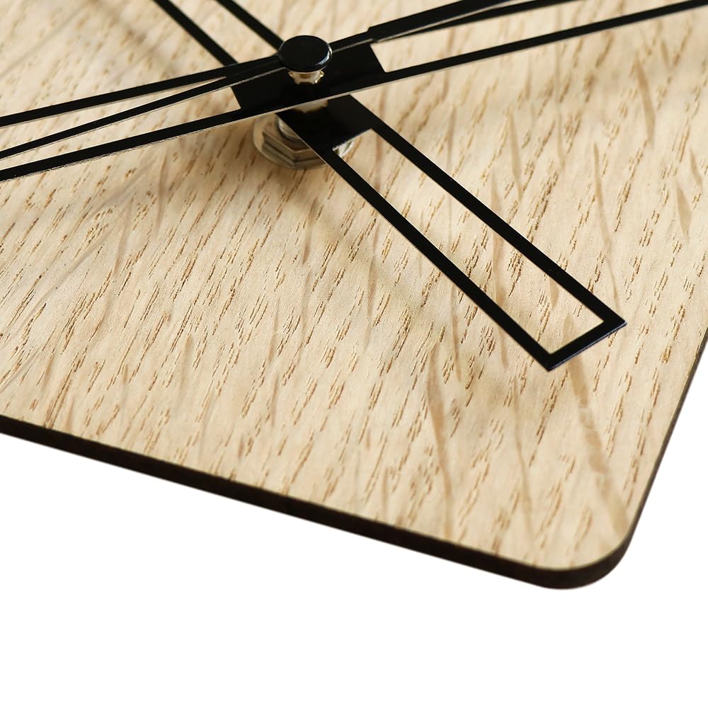 PRIM Veneer DIY Wanduhr aus Holz, hergestellt in der EU, Wanddekoration 400 x 450 mm, 3D-Zahlen, sehr leise, für Küche, Schlafzimmer