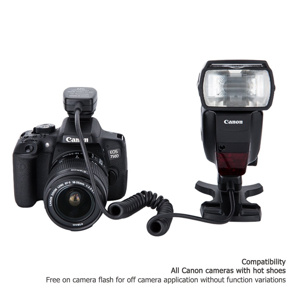 JJC TTL Off-Camera cable de sincronización del flash para Canon EOS Cámaras y flashes Speedlite (equivalente a Canon OC-E3)