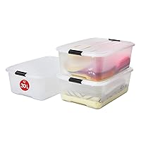 Iris Ohyama Scatole Portaoggetti in Plastica con Coperchio, 30L