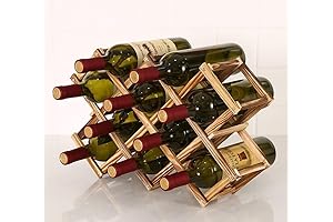 Freestanding Stackable Wine Rack Organizer for Kitchen Countertop and Cabinets, Foldable Design...