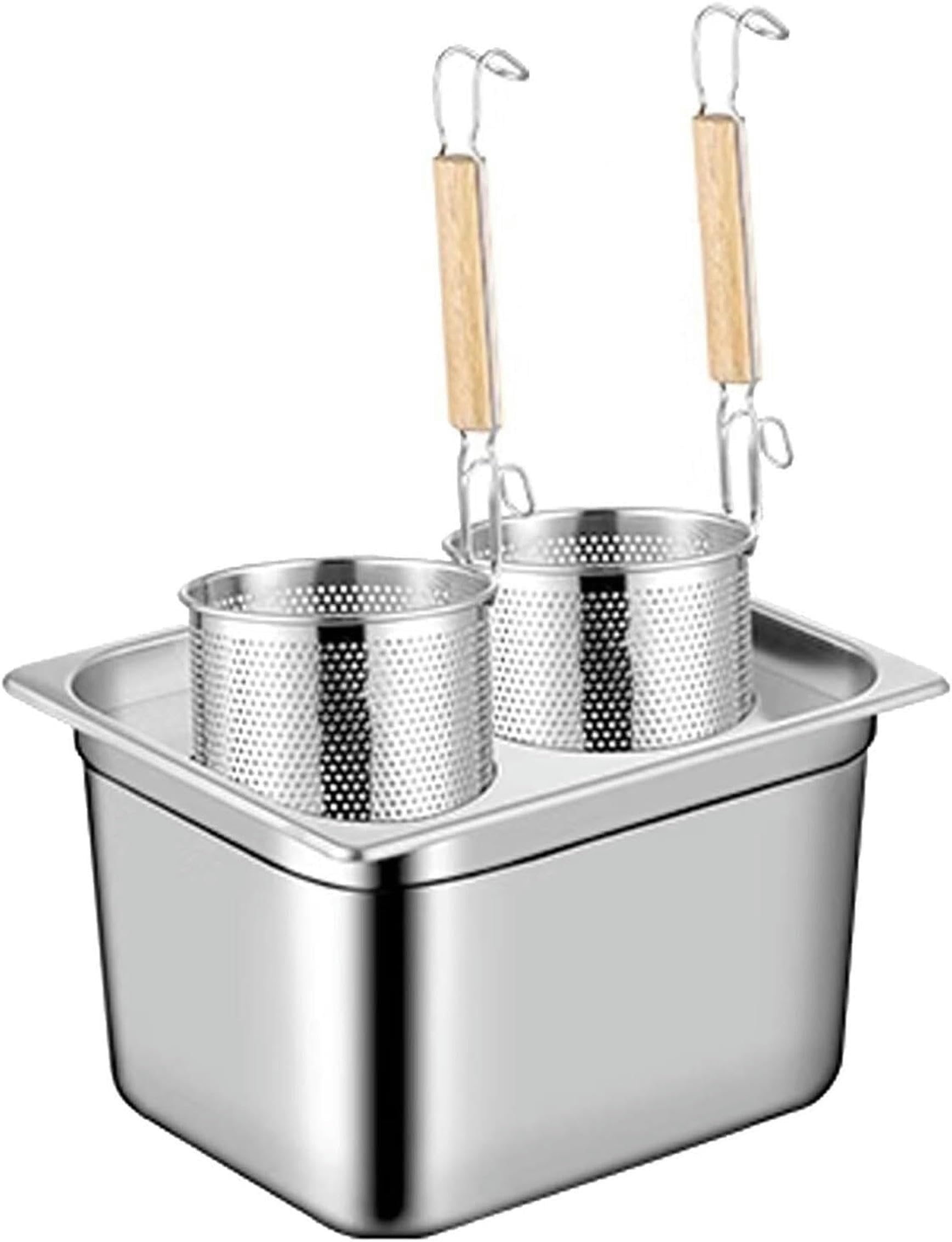 Olla para Pasta, Olla para Pasta de 2/4/6 Agujeros con colador, Olla Cuadrada de Acero Inoxidable con Tapa para Fideos, Verduras y albóndigas, Juego de ollas de Cocina comerciales para estuf