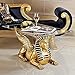 Design Toscano Egyptian Sphinx Glass Topped Sculptural Table in Faux Gold and Egyptian Palette