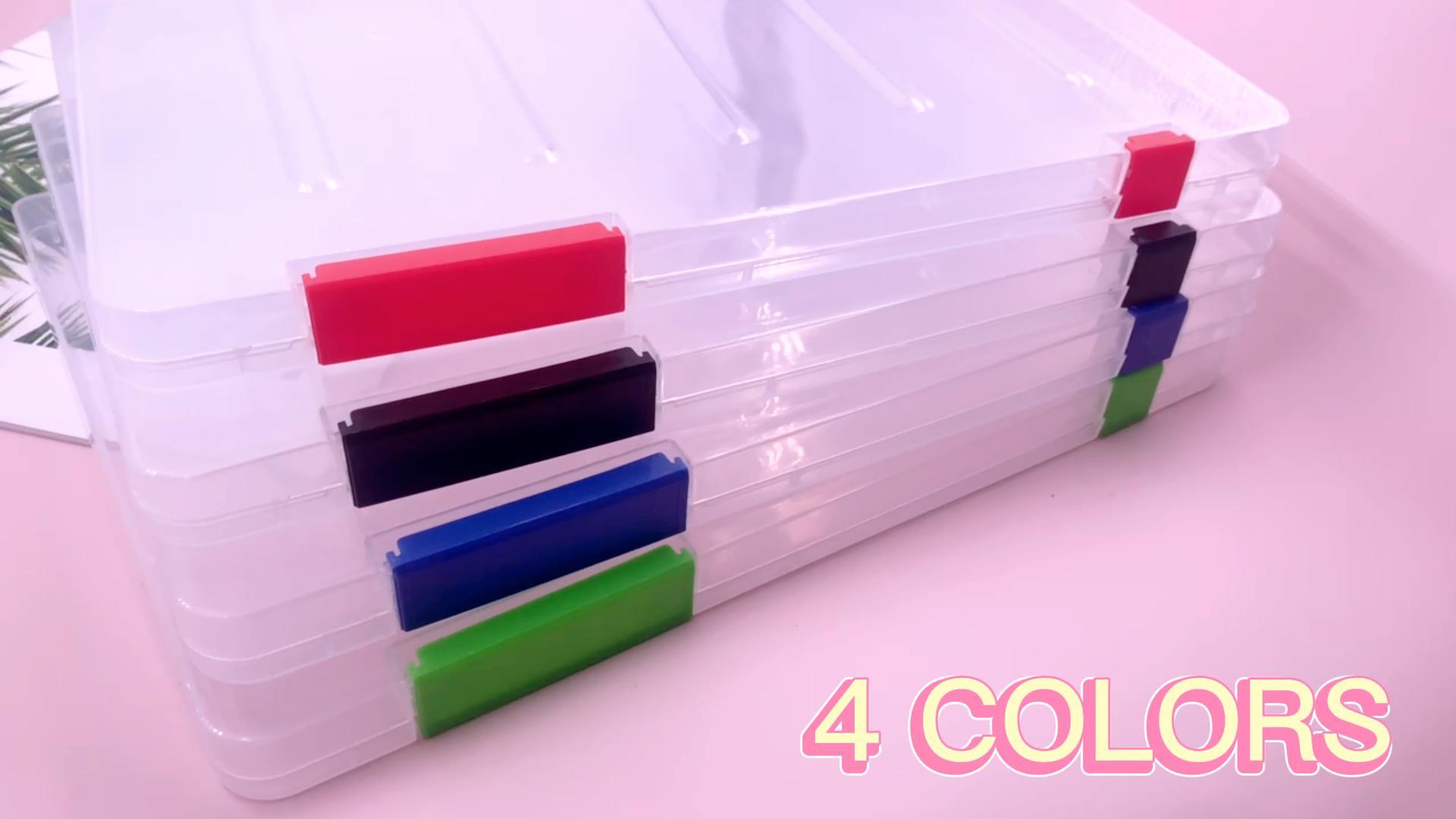 4 Scatole In Plastica Trasparente A4 Con Coperchio - 31x23x2 Cm, Organizzatore Per Ufficio - Foto 9