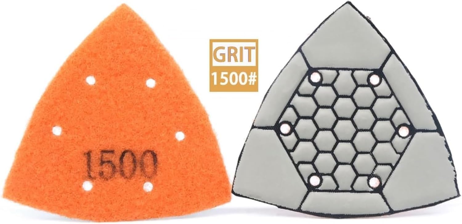 Tamponi for Lucidatura for Pietra Tamponi Abrasivi Diamantati Tamponi Abrasivi Triangolari 3.8" Tamponi Diamantati for Lucidatura A Secco Carta Vetrata for Utensili Da Restauratore Tamponi Abrasivi Os
