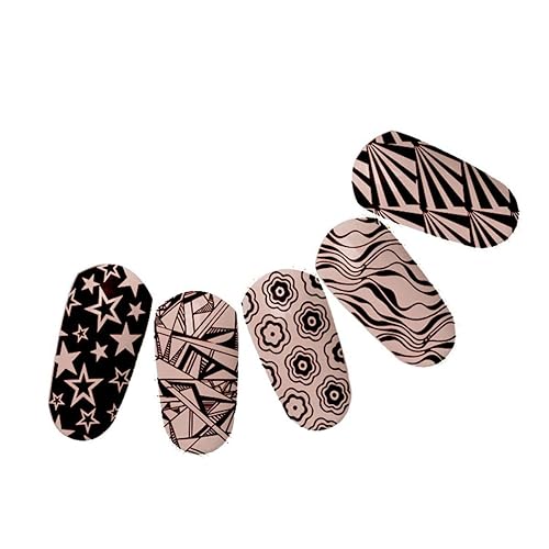 Miniatura 7 de Mezerdoo 1 plantilla de estampado de arte de uñas de la serie de telarañas y calavera