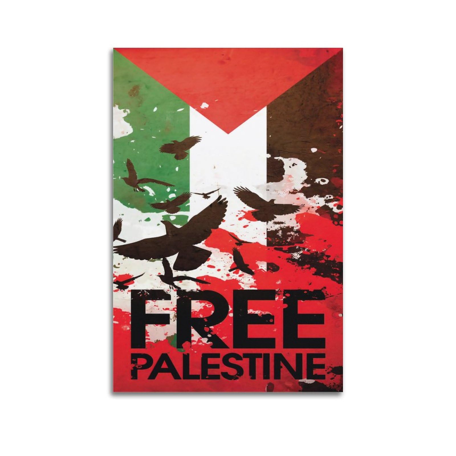 QLLS Palestine War Poster Palestine Is Free 2 Decorative Canvas Family Bedroom Artwork Picture Painting 12x18inch(30x45cm)