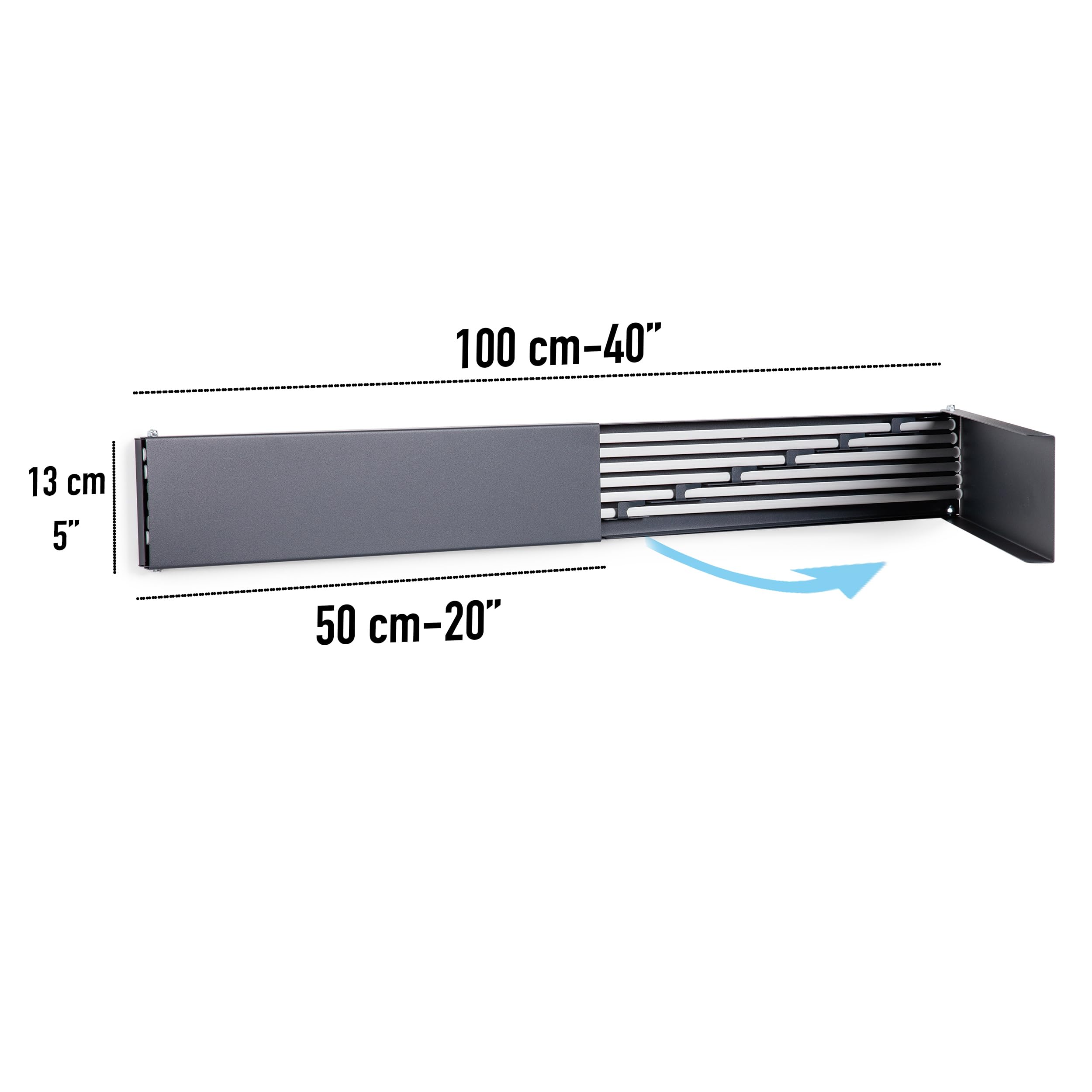 Wand-Wäschetrockner 100 cm – 6-Stangen klappbar & ausziehbar – 6 m Trockenlänge – bis 25 kg – platzsparend – für Innen & Außen – Anthrazit