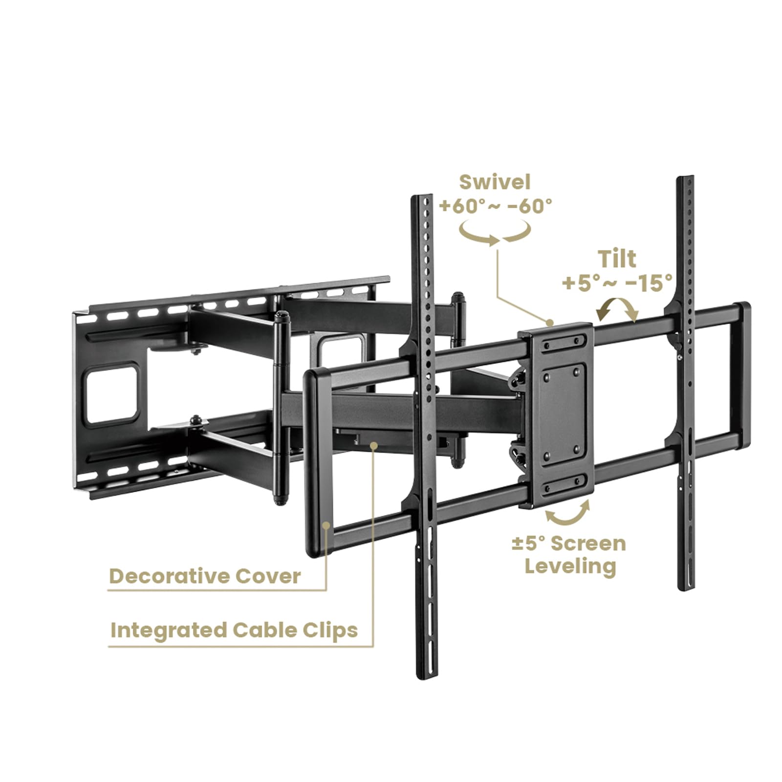VALUE TV-Wandhalterung, flexibel, < 120 kg, < 304,8 cm / 120", schwarz