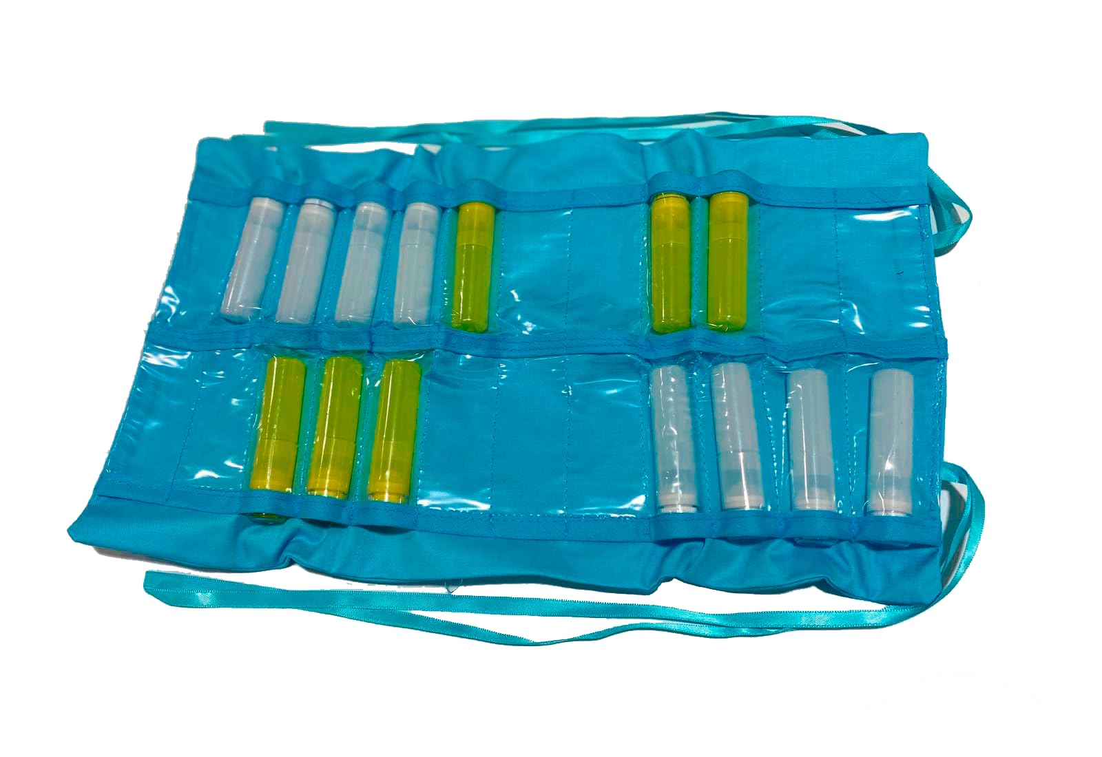 HOMEO-Case | Estuche de Homeopatía de Tela con 24 Espacios para Tubos de 4 Gramos de Boiron | Estuche Tubos de Homeopatía | Color Azul (No Incluye Tubos)